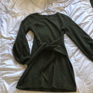 Never worn OLIVE GREEN WRAP DRESS